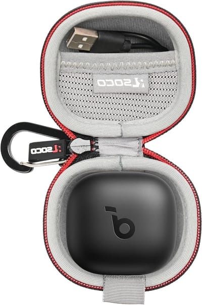 Duurzame Bescherming voor Draadloze Oordopjes, Geschikt voor Soundcore P40i, Zwart Design