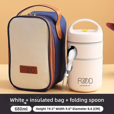 304 Roestvrij Staal Vacuüm Thermische Lunchbox Geïsoleerde Lunchtas Voedselwarmer Soepbeker Thermos Containers Bento Box voor Studenten 625ml&2