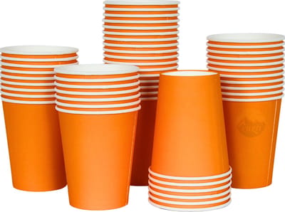 Drinkbeker, 1000 stuks oranje, 200ml/8oz, Ideaal voor Multifunctioneel gebruik, Koffiebeker, Party bekers, Wegwerp bekers, Kartonnen bekers, Papieren bekers, Drinkbeker kinderen, verjaardag, barbecue, feestjes