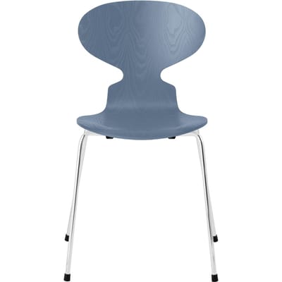 Fritz Hansen Ant Stoel - verchroomd - dusk blue