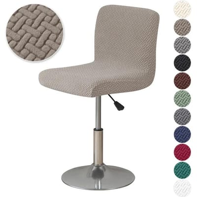 1/4/6 stuks Jacquard Bar Kruk Stoelhoes Stretch Bureaustoel Slipcovers Elastische Korte Rug Zitkussens Eetkamer Keuken 1 Piece gray