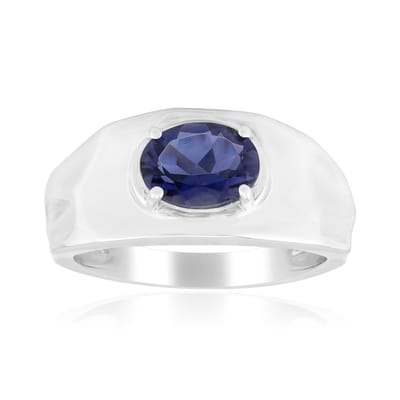 Cavill - Zilveren ring - 925 Sterling zilver Gerhodineerd - Madagascar Ioliet 0 833 ct Ovaal - Elegante blauwe edelsteen ring dames 24x21 mm