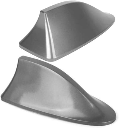 A29CS haaienantenne auto AM/FM dakantenne met versterker, universele haaienantenne in grijs, compatibel met verschillende voertuigtypes, aerodynamisch design, eenvoudige montage