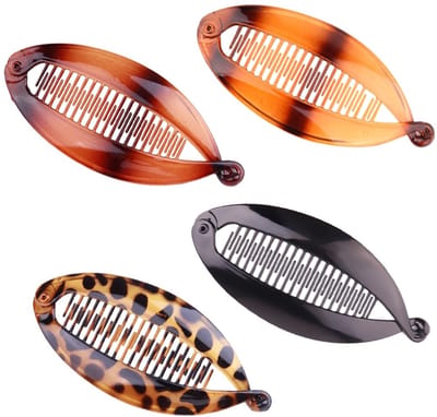 Solidchoice- Bananen-Haarspelden - Retro Haaraccessoires - Duurzaam Kunststof - Comfortabel - Paardenstaartkapsels - Glad en Stevig