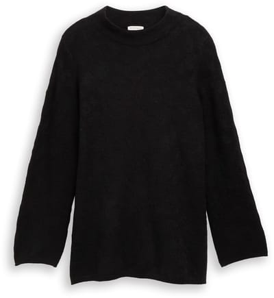 Tom Tailor - Plus Size - Gebreide trui met glittereffect - Maat 46 - black lurex knit