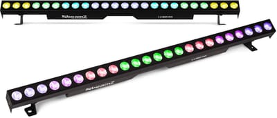 BeamZ set van 2 LCB246 LED Barren met 24x 6W LED’s - RGBAW-UV blacklight bar - 8 bedienbare secties