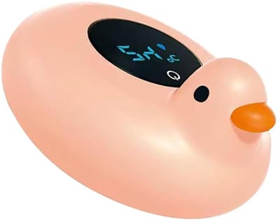 Badthermometer Kinderen - Waterthermometer Baby - Veilig Baden - Drijvend Dierenontwerp - 12 cm - Eendroze