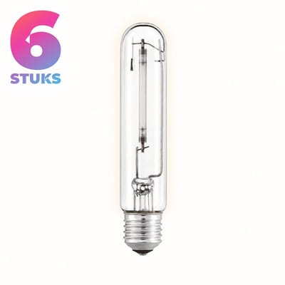6x T-shape Gasontladingslamp E27 - 70W - Warm Wit Licht (2200K) - 6650 lm - 28 jaar - Dimbaar - SON-T / NAV-T / MSTSON-TPIA Plus