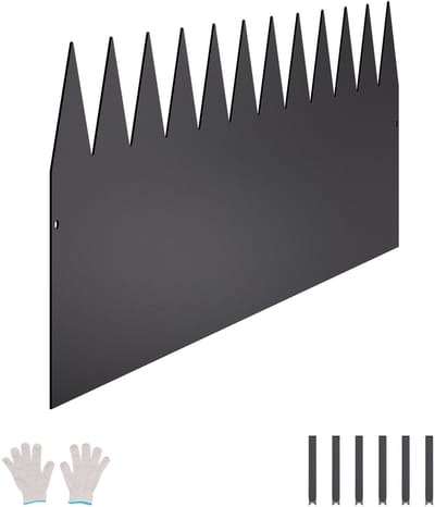 Gazonrand - Set van 4 metalen borderranden - Afmetingen 101,6 cm lang, 30,48 cm hoog, 1,5 mm dik - Roestbestendig - Eenvoudig te plaatsen - Voor borders en paden - Zwart