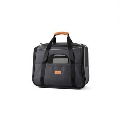 Draagbare Huisdierendrager met Opening aan Bovenzijde, Ademende Mesh, Uitneembare Mat, Transporttas voor Katten en Honden, Grijs, Max. 15 lb