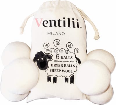 Witte XL drogerballen 6 stuks (7cm) van schapenwol - wasdroger drogerbol droger bal bol