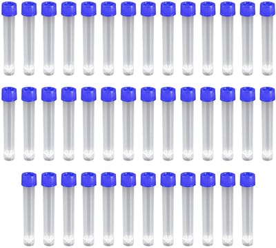Dailygoods- Reageerbuisjes 40 stuks - 10 ml - Kunststof - Schroefdop - Transparant - Nauwkeurige schaalverdeling - Laboratoriumbuizen