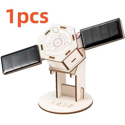 Doe-het-zelf zonne-energie Kunstmatige satelliet lucht- en ruimtevaart/ grondverkenningsrover model Kinderen assembleren fysieke 3D houten puzzelspeelgoed
