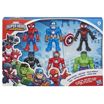 Hasbro Super Hero Adventures Heldenteam 6 Marvel Figuren Actiefiguren en superhelden