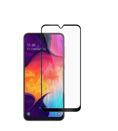 Ntech Screenprotector Geschikt voor Samsung Galaxy A30 full cover Screenprotector Tempered Glass - Zwart
