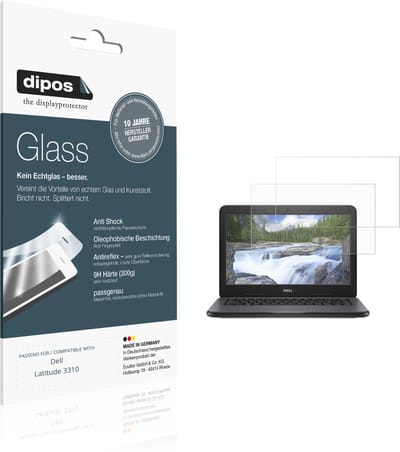 dipos – 2x Matte Pantserfolie geschikt voor Dell Latitude 3310 | 9H Screenprotector