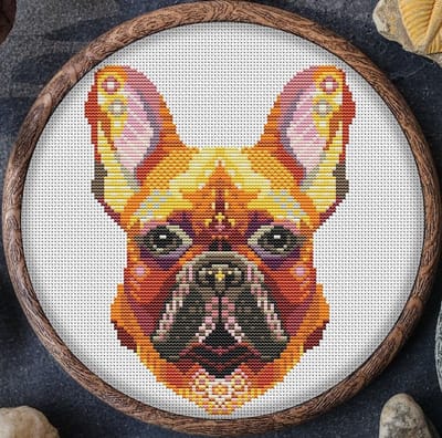 Borduurpakket APS - HOND - Bullie - telpatroon om zelf te borduren - ook geschikt voor beginners