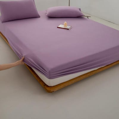 Zacht katoenen hoeslaken, eenpersoons, tweepersoons, kingsize, queensize, matrashoes met elastische band, bedlinnen, 100/120/150/180/200 2xPillowcase 48x74cm gray
