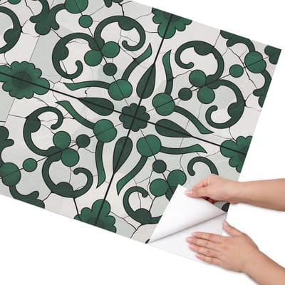 Coloray Meubel Wrap Folie - Groente Meubelfolie - 75x150 cm - Wrapfolie Keuken Groene ornamenten - Decoratiefolie - Klassiek Meubelfolie - Meubel Wrap Folie - Woonkamer decoratie - Achtergronden en patronen