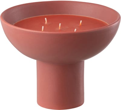 J-Line geurkaars Kop - Olive & Frank Incense - keramiek - rood - 12U