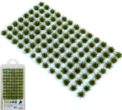 Dailygoods - 120 stuks statische grasplukjes voor modelbouw miniatuurgrasplukken, terreinmodelgras, kunstgras, miniatuurgrasdecoratie voor doe-het-zelf landschapsarchitectuurmodellen, treinscènes zandtafels