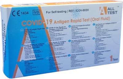 COVID-19 Antigeen Sneltest | Speeksel | Alltest | CE1434 | testen zonder neusswab | Zelftest op speeksel - 1 testkit