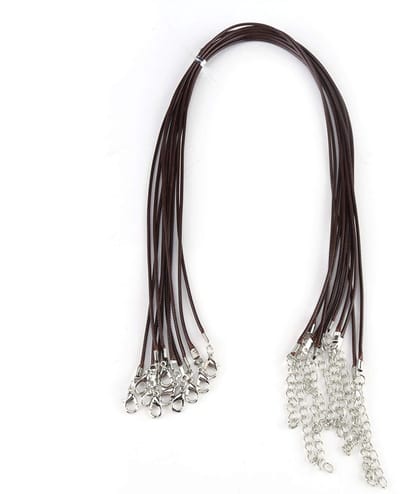 Dailygoods- Halsketting 45 cm - 10 Stuks - Waxtouw - Kreeft Klauw Gesp - Verstelbaar - Lichtgewicht en Duurzaam - Sieraad