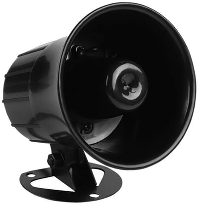 Allecto - 12 Volt Sirene - Draad Luide Hoorn Alarm - Zwart