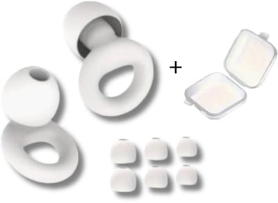 Festival Oordopjes - Oordoppen Muziek - Oordoppen Snurken - Earplugs - Wit - SNR 26 dB Demping - Inclusief Doosje - Oordopjes Slapen - Oordoppen Slapen Siliconen - Oordopjes Sport - 8 Dop