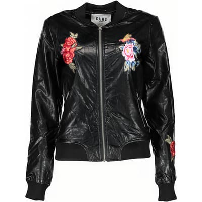 Cars Jeans Zinos Pu Broderie Black Maat: S | Leren Jassen Outlet | Dames | Zwart