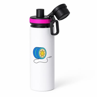 Hacebo® - jojo waterfles met draaidop roze - Kind - kinderen - speelgoed - cadeau - sport - water fles - 850ML