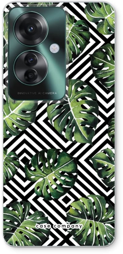 Case Company® - Hoesje geschikt voor Oppo Reno 11 F hoesje - Geometrische jungle - Soft Cover Telefoonhoesje - Bescherming aan alle Kanten en Schermrand
