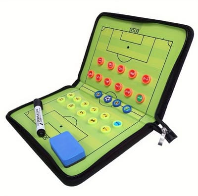 Groen tactiekbord voetbal heren dames opvouwbaar coach bord met magnetische spelers fiches whiteboard marker en rits map tactische plaat voor wedstrijden en trainingen