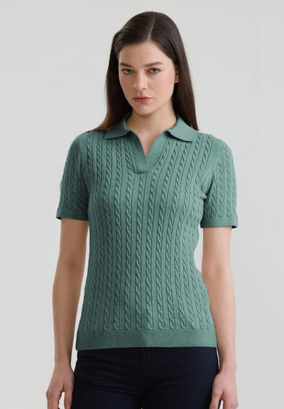 Felix Hardy Polo Shirt Korte Mouwen 100% Katoen Dames Groen - L
