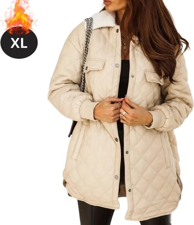 Livano Winterjas - Parka Dames Winterjas - Winter - Volwassen - Stijlvol - Lange Jas Dames - Mantel Vrouwen - Beige - Maat XL