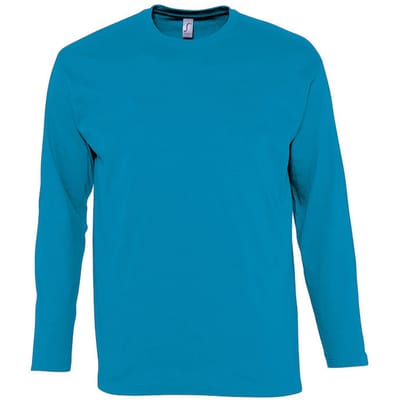 SOLS Heren Monarch T-Shirt met lange mouwen (Aqua)