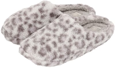 Apollo Instap sloffen - lichtgrijs - luipaard print - pantoffels - antislip zool 39-40