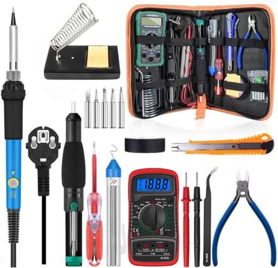 Soldeerboutset - Elektrisch gereedschap - Elektronica reparatie - Instelbare temperatuur - 60 Watt - Zwart