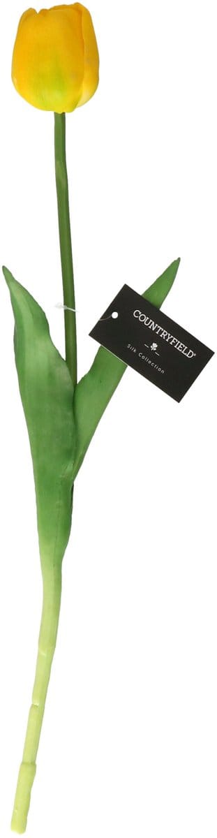 Countryfield Countryfield Kunstbloem Tulp Tulipa - 44 cm - geel - Real Touch - kunst zijdebloemen