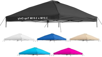 Luifel Vervangende Bovenhoes - Tenttop Zonnescherm - Buiten Bescherming - Ventilatie Opening Dak - 301 x 301 cm - Zilver