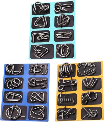 Metalen Puzzelset - Geduldspellen Behendigheid - Cognitieve Vaardigheden Trainen - Compact Draagbaar Ontwerp - 5x5cm