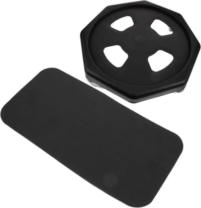 Buikspierwiel Set - Core Trainer - Thuis Fitness - Low Impact Oefeningen - 34 cm Diameter - Zwart