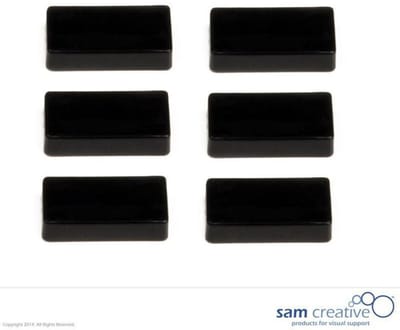 Sam Creative Whiteboard Magneten - Rechthoekig - 12x24 mm - Zwart - 6 stuks