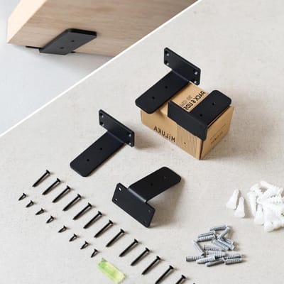 Steunplank Beugels - Wandsteunen Hoek - Planken Ophangen - Verborgen Ontwerp - 10 cm - Zwart