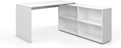 Hoekbureau Wit 137 x 60 cm Flexibel Bureau Inclusief Opbergruimte