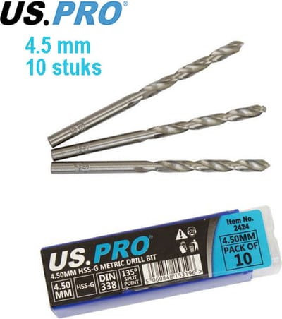 Metaal boren HSS-G 4.5 mm (10 stuks)