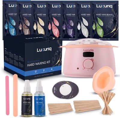 Luxuriq® Professionele Wax Apparaat - Inclusief 700 gram Hard Wax Bonen - Wax Beans Verwarmer - Wax Heater - Ontharing Set - Wax Set - Harsontharing - Waxverwarmer - Pre & After Wax - Siliconen Wax Sticks - Harsapparaat - Roze