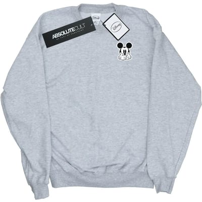 Disney Heren Mickey Mouse Dont Speak Breast Print Sweatshirt (Sportgrijs)