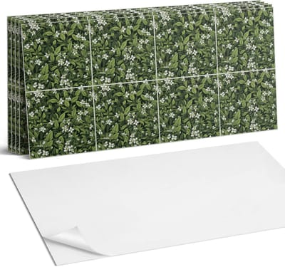 Coloray Plaktegels - Bloemenpatroon Wandtegel Zelfklevend - 60 cm x 30 cm - Groente Plaktegels - 6 stuks - Rechthoek PVC Tegels - Plaktegels Keuken - Zelfklevende Vloertegels Badkamer - Vinyl Tegels - Zelfklevende Wandtegels