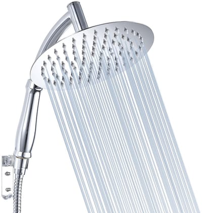 Dailygoods- Douchekop Hoge Druk - Douchekop Regendouche - Doucheslang - Beugel - Roestvrij Staal - 8-Inch Rond - Douchekoppen